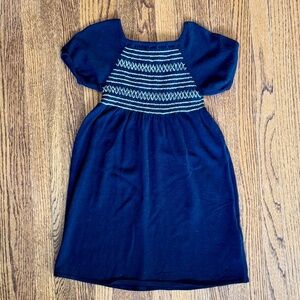 Knit dress with smocking